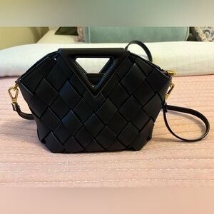 Black Woven Crossbody